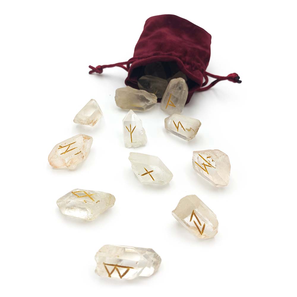 Runes de divination en cristal de Roche - Pendule Divinatoire