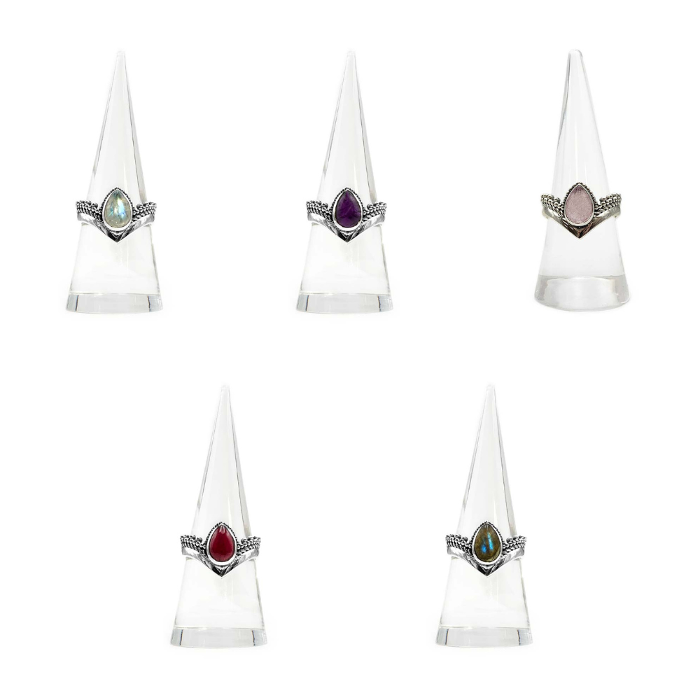 Bague Diadème Argent et Pierre Naturelle