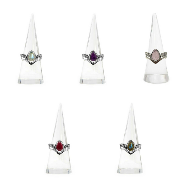 Bague Diadème Argent et Pierre Naturelle