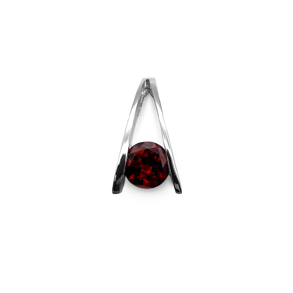 Pendentif en Argent Rhodié et Pierre Naturelle - Modèle Lumina