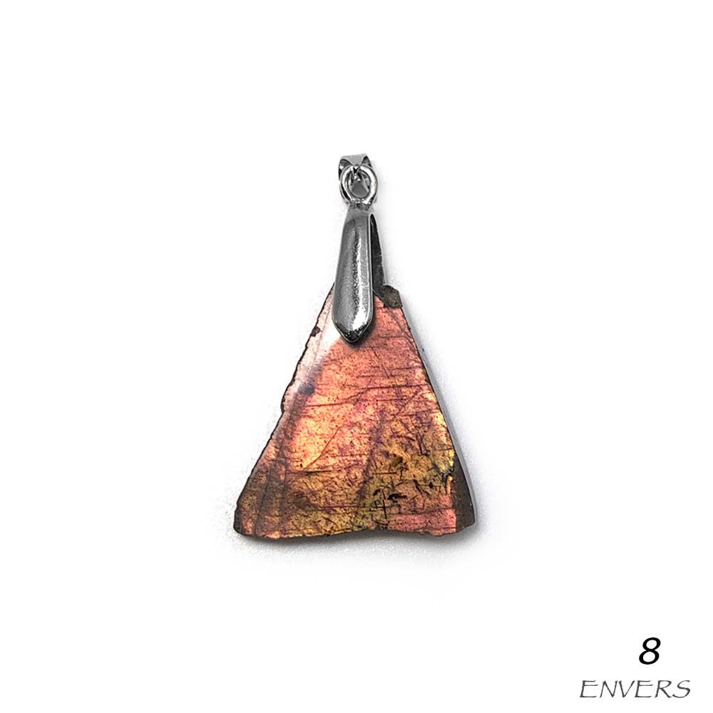 Pendentif Labradorite Jaune - Orange semi-polie
