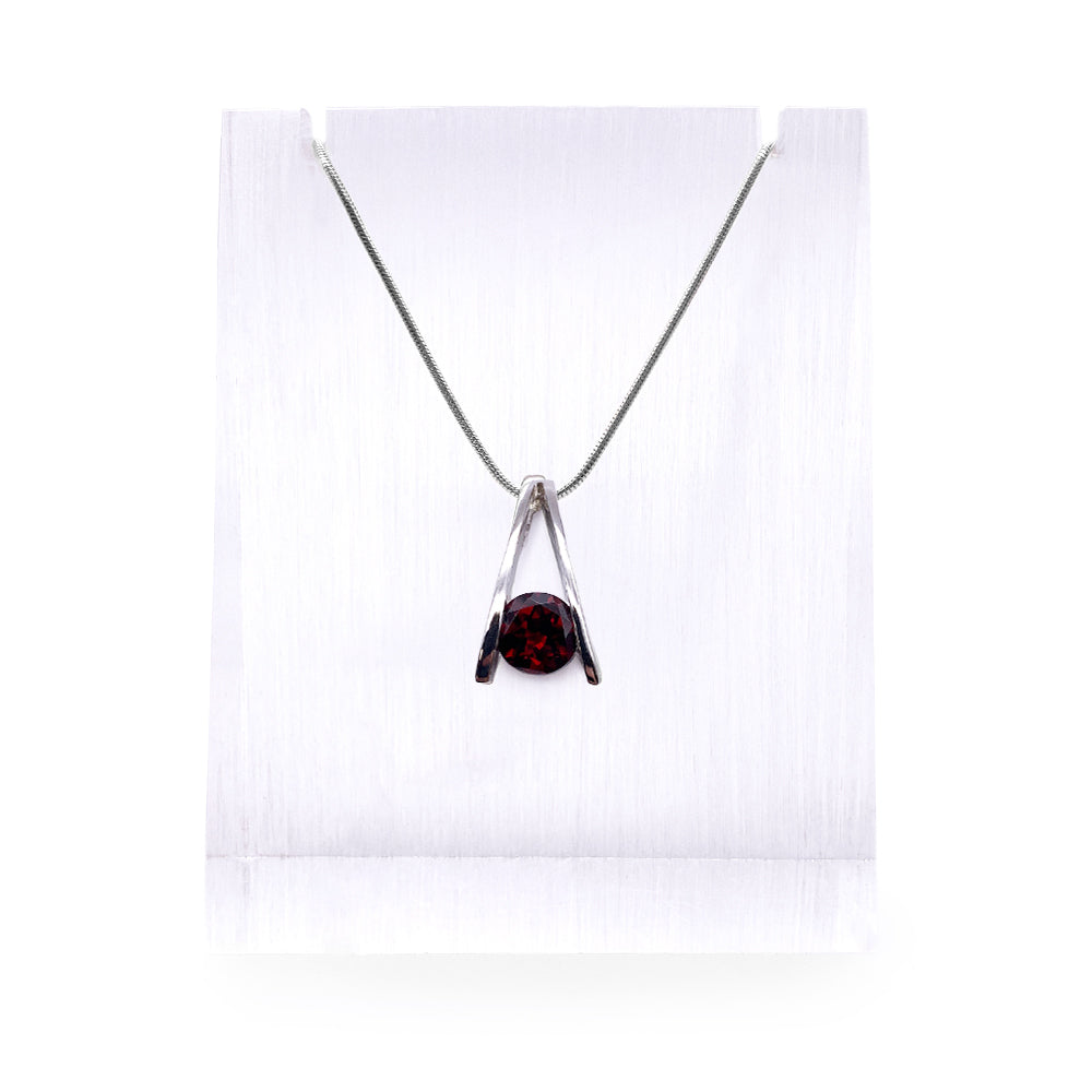 Pendentif en Argent Rhodié et Pierre Naturelle - Modèle Lumina