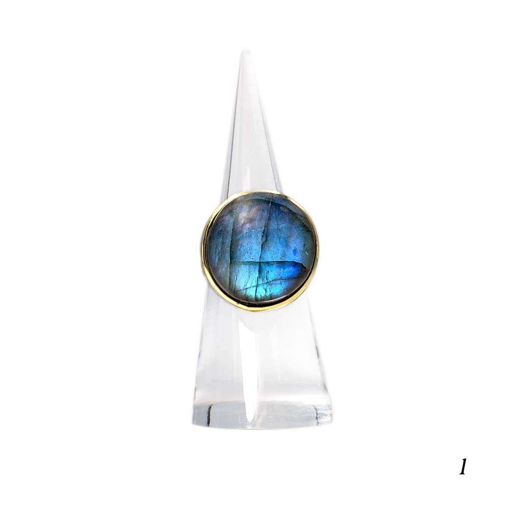 Bague Laiton Réglable en Labradorite