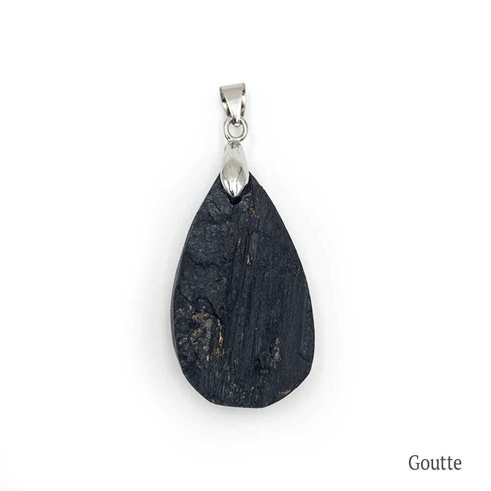 Pendentif Tourmaline Noire Brute Taillée