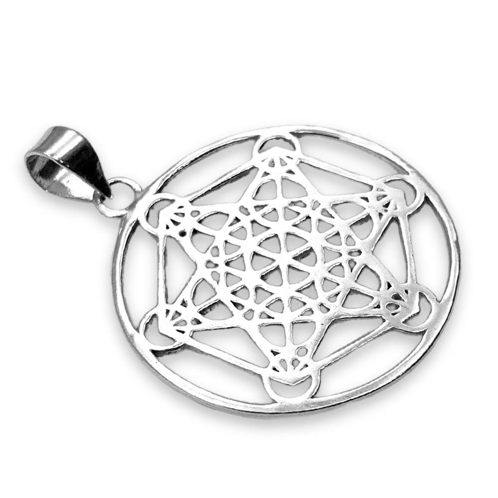 Pendentif Cube de Métatron en Argent