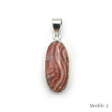 Pendentif en Rhodochrosite cerclé en Argent Massif