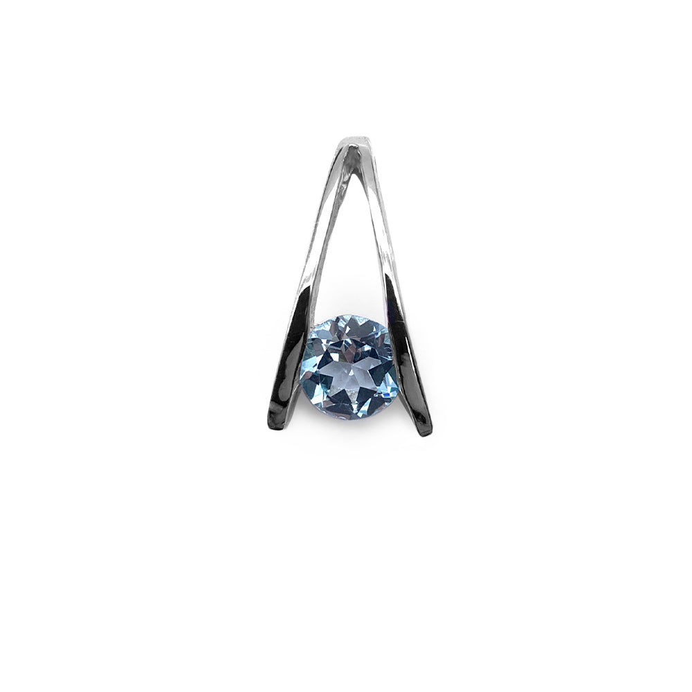 Pendentif en Argent Rhodié et Pierre Naturelle - Modèle Lumina