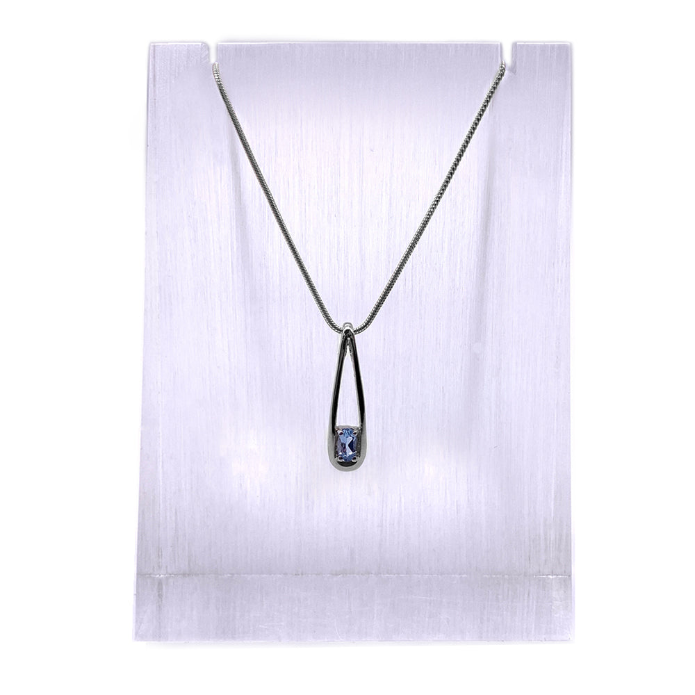 Pendentif en Argent Rhodié et Pierre Naturelle - Modèle Phinéa