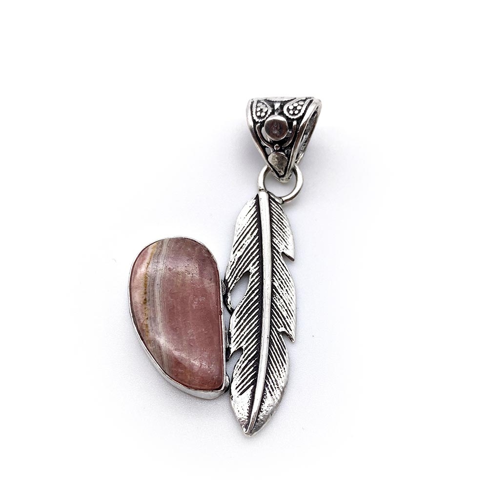 Pendentif Pierre Naturelle - Plume