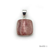 Pendentif en Rhodochrosite cerclé en Argent Massif