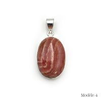 Pendentif en Rhodochrosite cerclé en Argent Massif