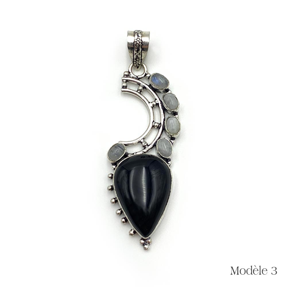 Pendentif Onyx Noir Profond – Élégance et Protection