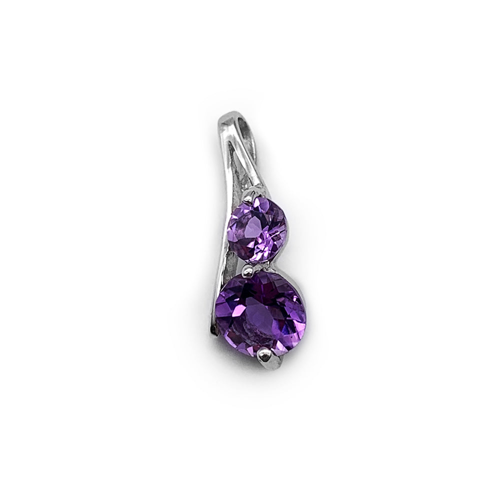 Pendentif en Argent Rhodié et Pierre Naturelle - Modèle Linéa