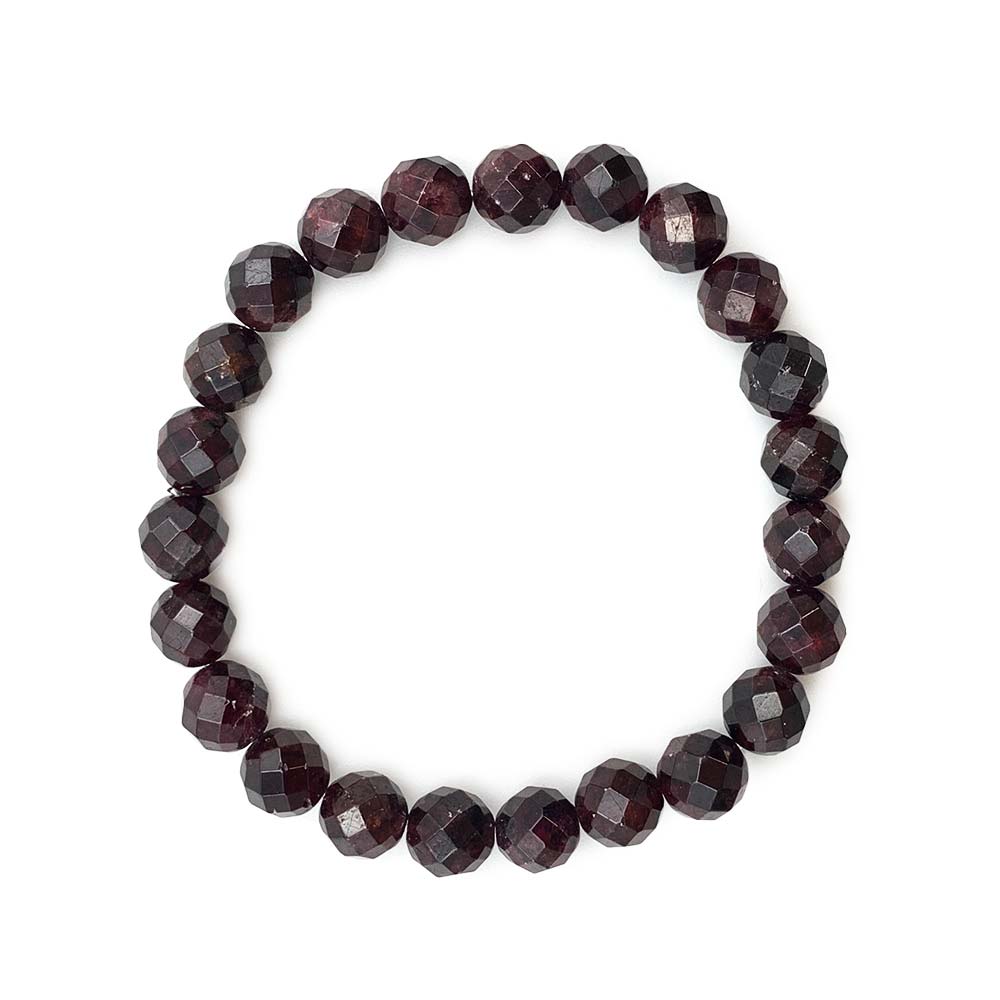 Bracelet Grenat Rouge Facetté