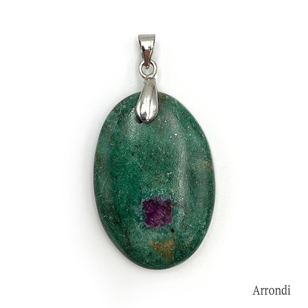 Pendentif Rubis sur Fuschite ou Cyanite