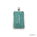 Pendentif en Amazonite cerclé en Argent Massif