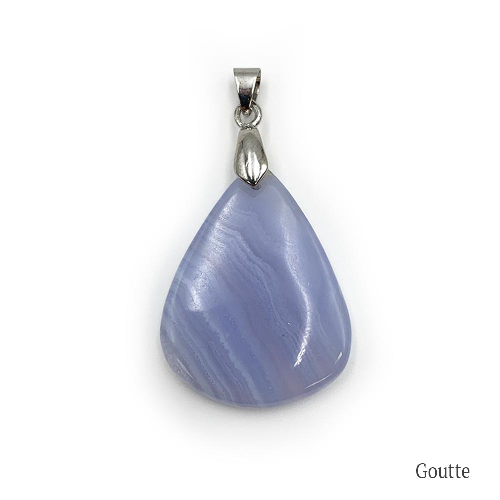 Pendentif Calcédoine Bleue