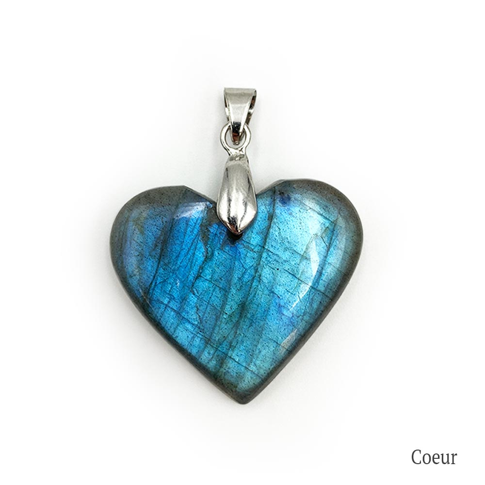 Pendentif Coeur en labradorite