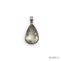 Pendentif en Quartz Rutile cerclé en Argent Massif 925/1000