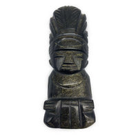 Sculpture Totem Aztèque - Obsidienne Dorée - 12 cm