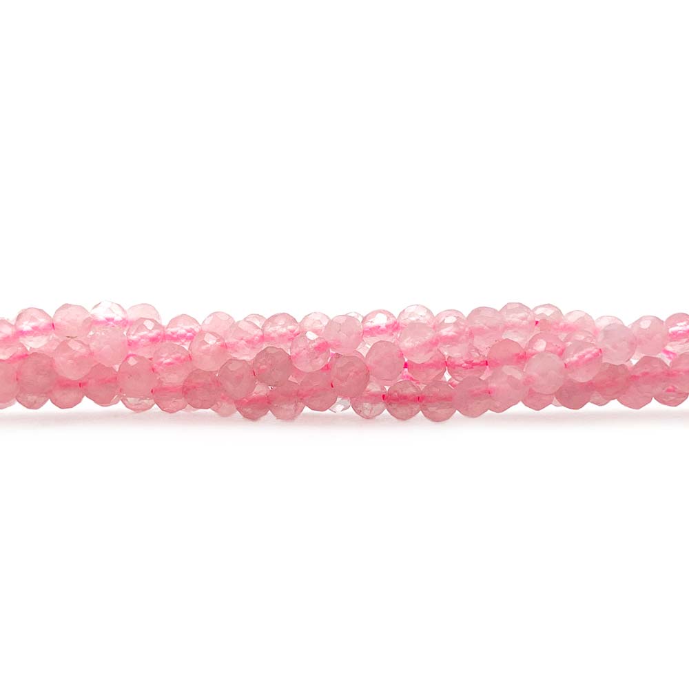 Fil de Perles Facettées Quartz Rose