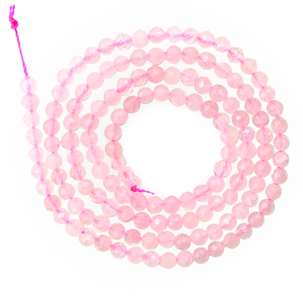 Fil de Perles Facettées Quartz Rose