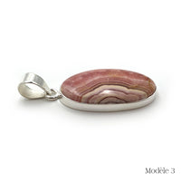 Pendentif en Rhodochrosite cerclé en Argent Massif