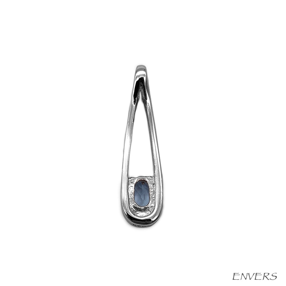 Pendentif en Argent Rhodié et Pierre Naturelle - Modèle Phinéa