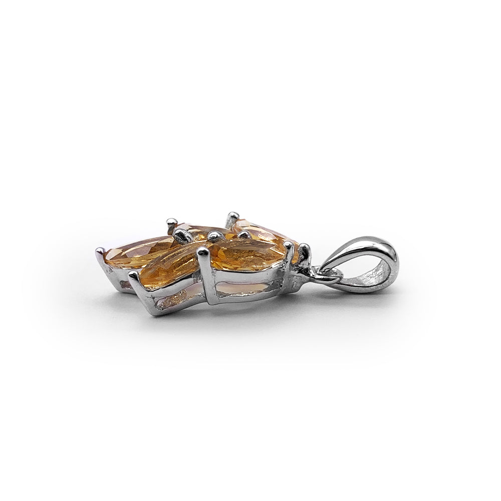 Pendentif en Argent Rhodié et Pierre Naturelle - Modèle Célestina