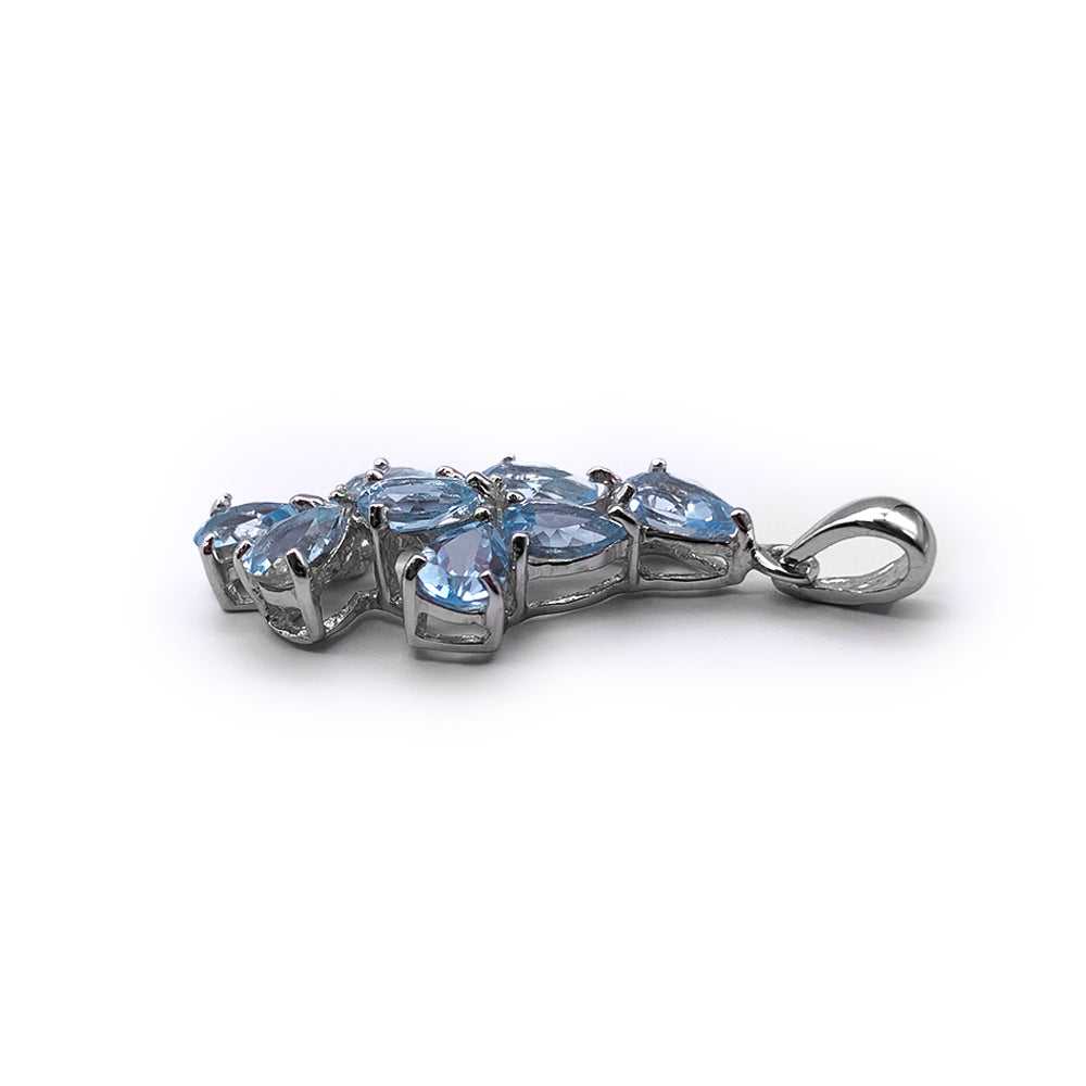 Pendentif en Argent Rhodié et Pierre Naturelle - Modèle Célestia