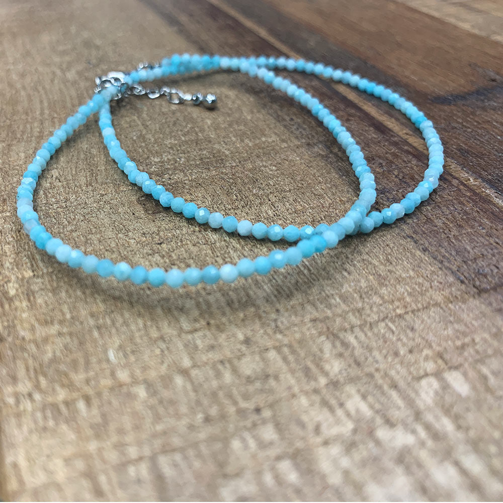 Collier de Perles Facettées en Amazonite