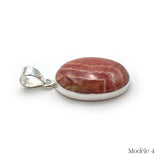 Pendentif en Rhodochrosite cerclé en Argent Massif