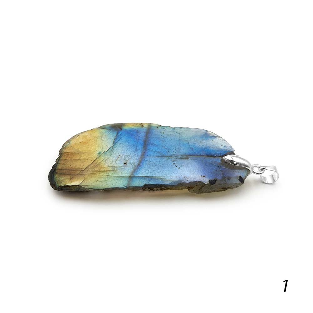 Pendentif Labradorite Bleue ou Spectrolite semi-polie