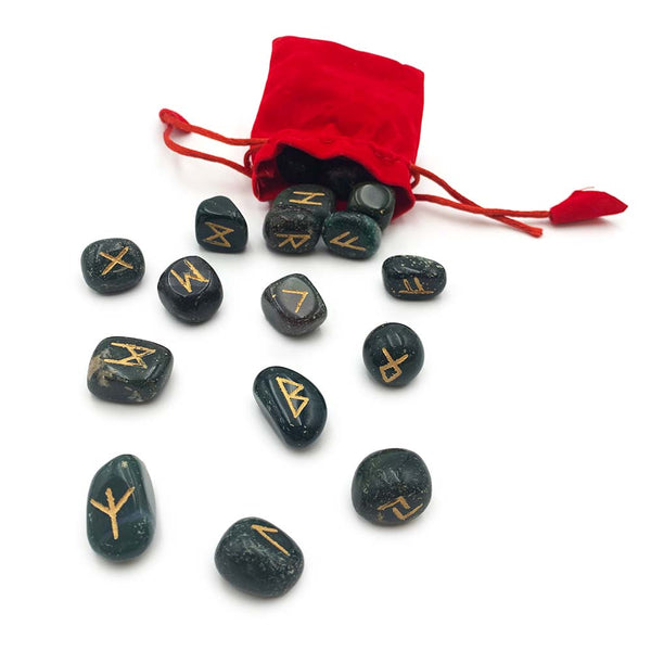 Set de Runes en Jaspe Héliotrope