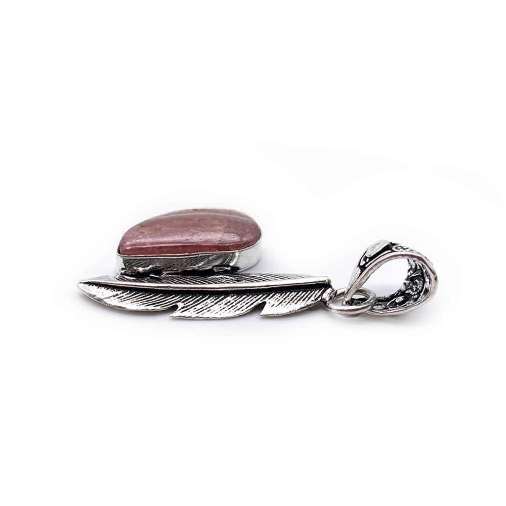 Pendentif Pierre Naturelle - Plume
