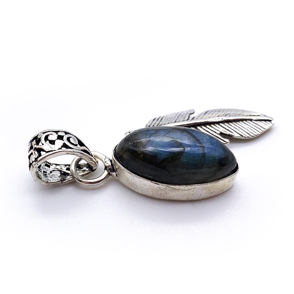 Pendentif Pierre Naturelle - Plume