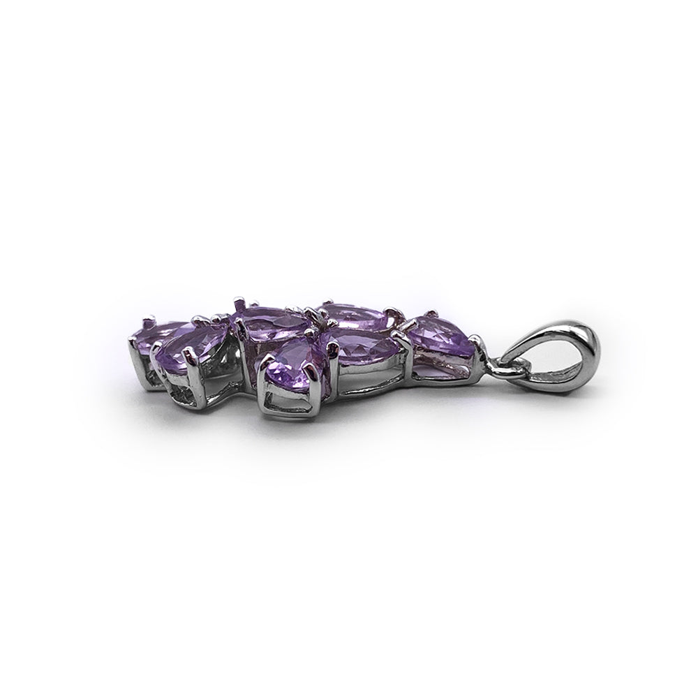Pendentif en Argent Rhodié et Pierre Naturelle - Modèle Célestia