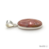 Pendentif en Rhodochrosite cerclé en Argent Massif