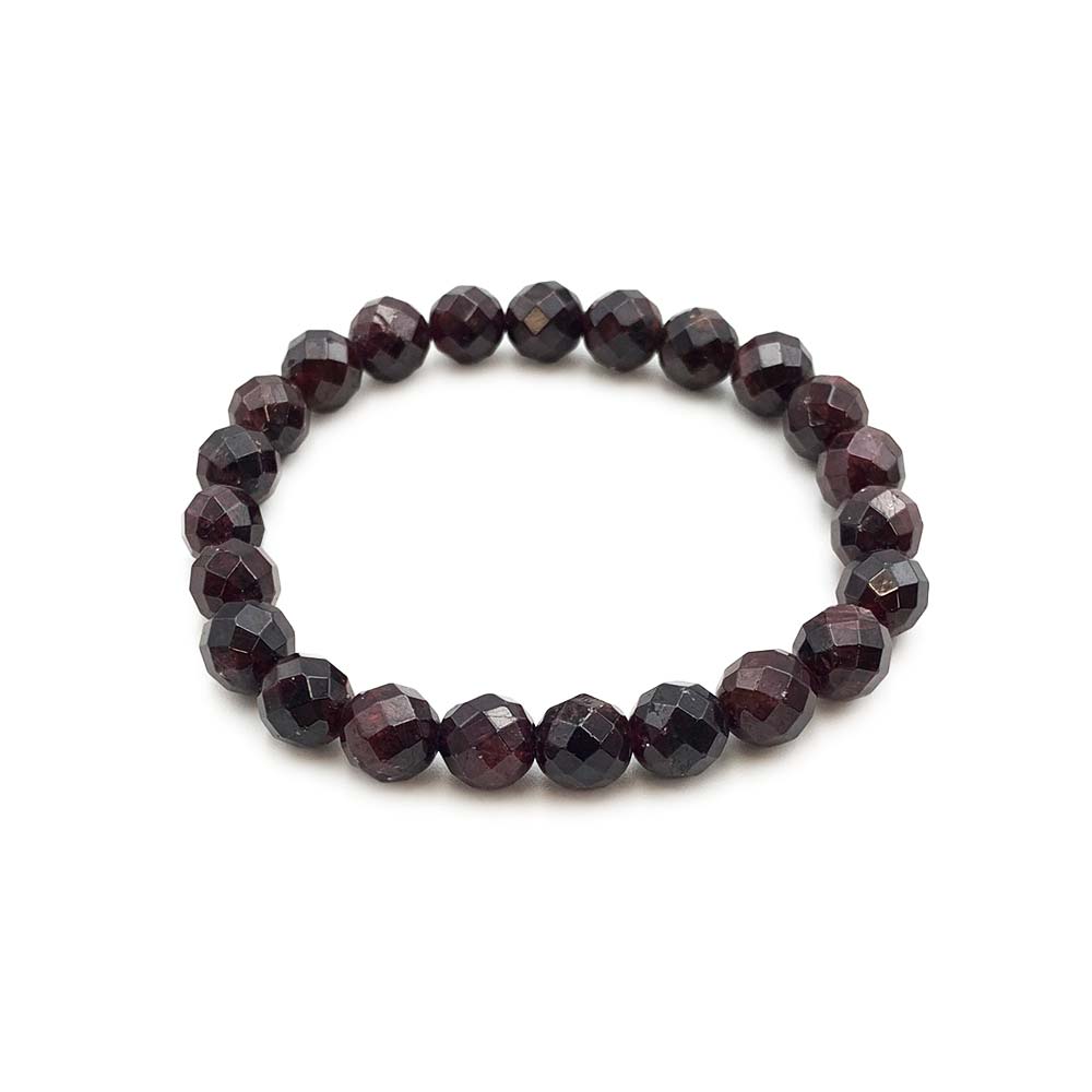 Bracelet Grenat Rouge Facetté