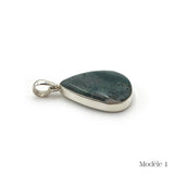 Pendentif en Agate Mousse cerclé en Argent Massif 925/1000