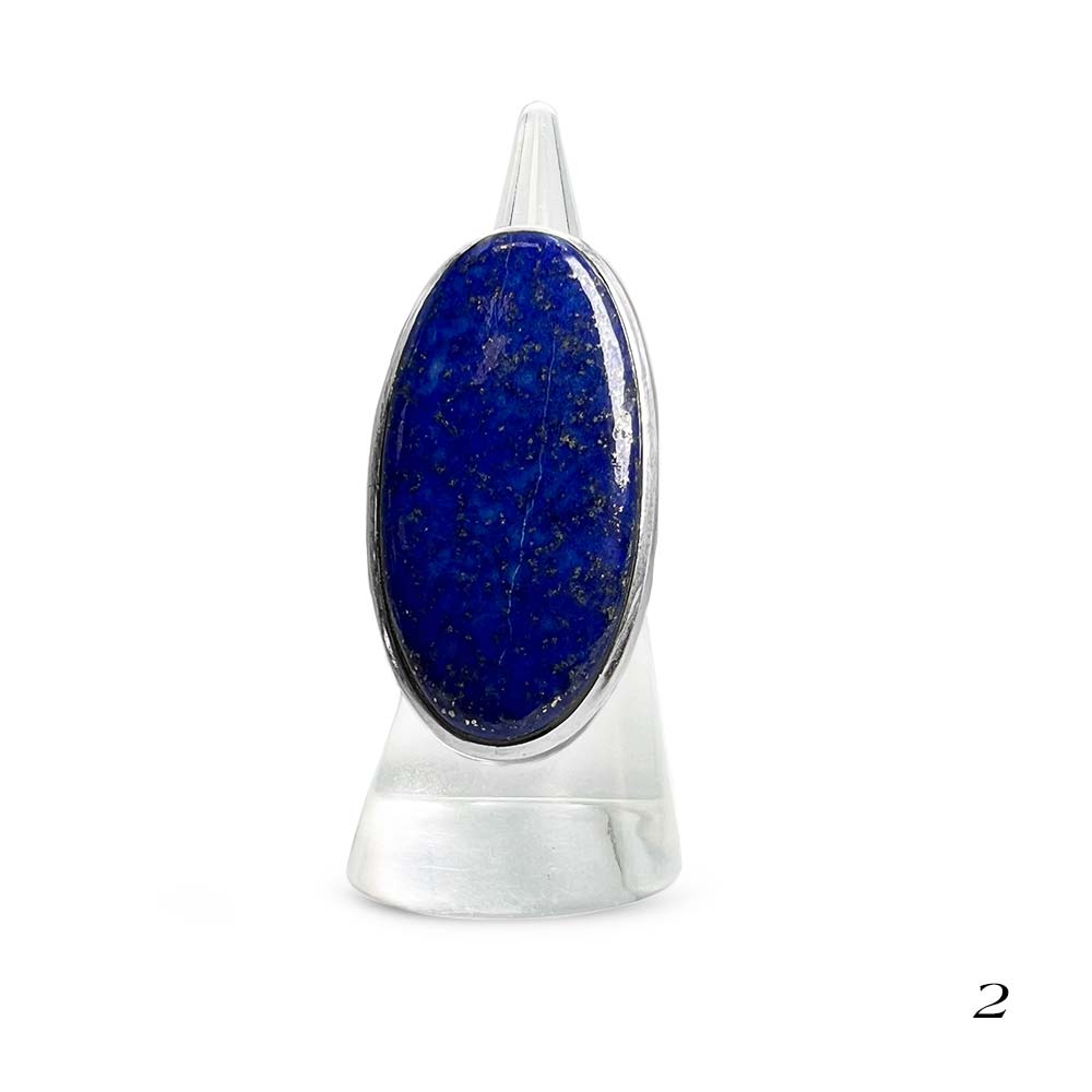 Bague Argent Massif Réglable en Lapis-Lazuli