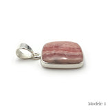 Pendentif en Rhodochrosite cerclé en Argent Massif