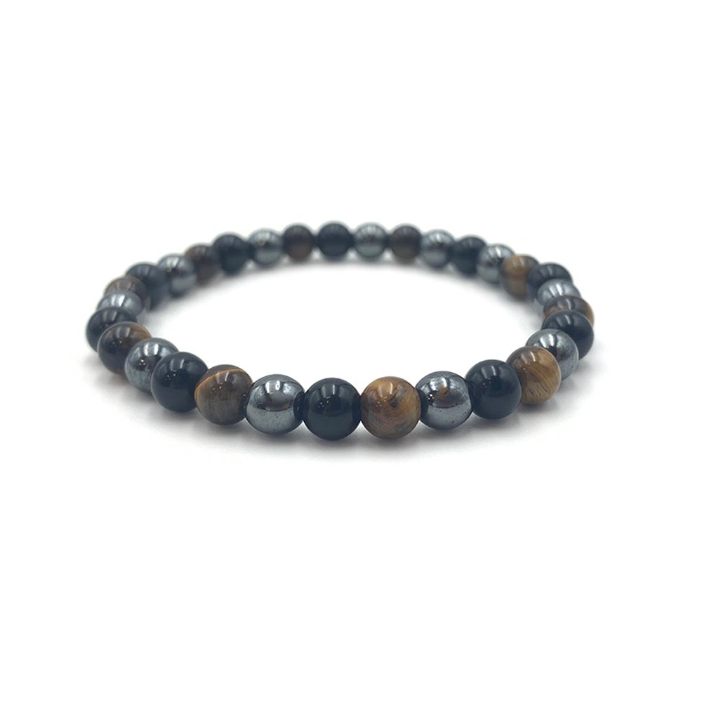 Bracelet Oeil de Tigre - Obsidienne Noir - Hématite