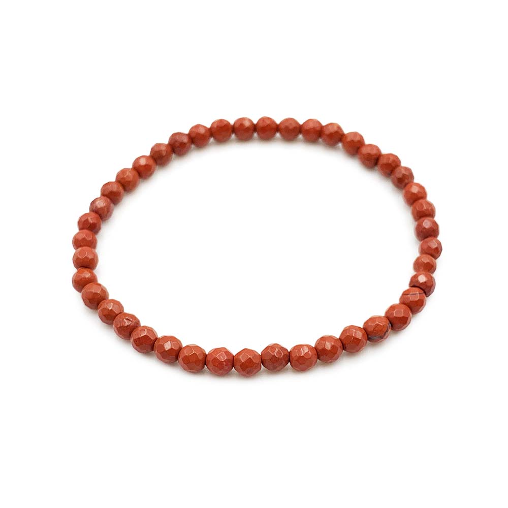 Bracelet Jaspe Rouge Facetté