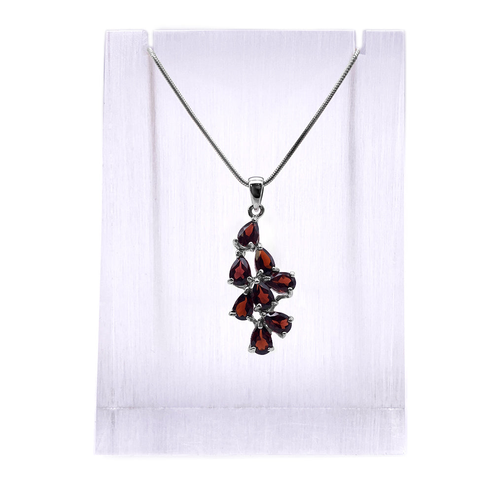 Pendentif en Argent Rhodié et Pierre Naturelle - Modèle Célestia