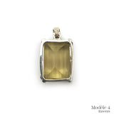 Pendentif en Citrine facettée cerclé en Argent Massif