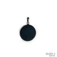 Pendentif en Obsidienne œil céleste cerclé en Argent Massif 925/1000