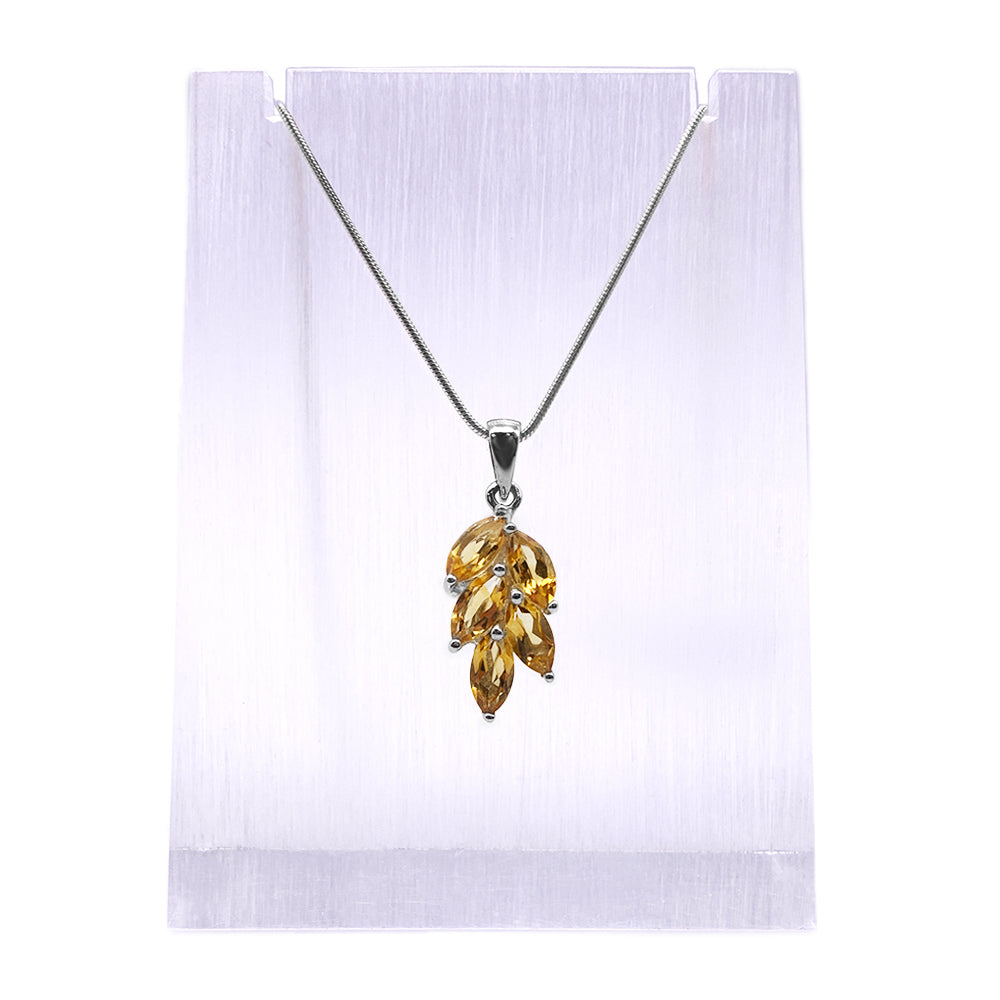 Pendentif en Argent Rhodié et Pierre Naturelle - Modèle Célestina