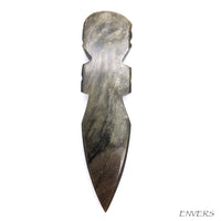 Dague "totem Aztèque" en Obsidienne Dorée- Athamé - 13 cm