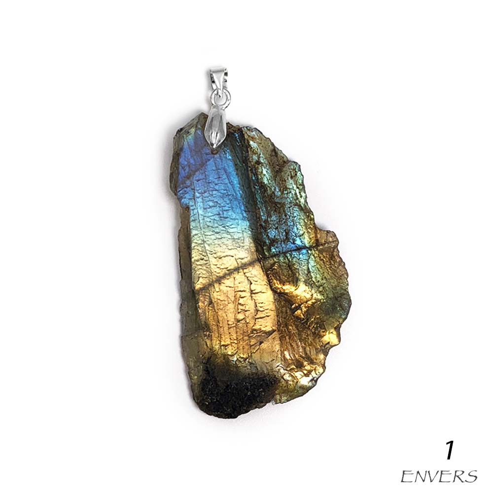 Pendentif Labradorite Bleue ou Spectrolite semi-polie